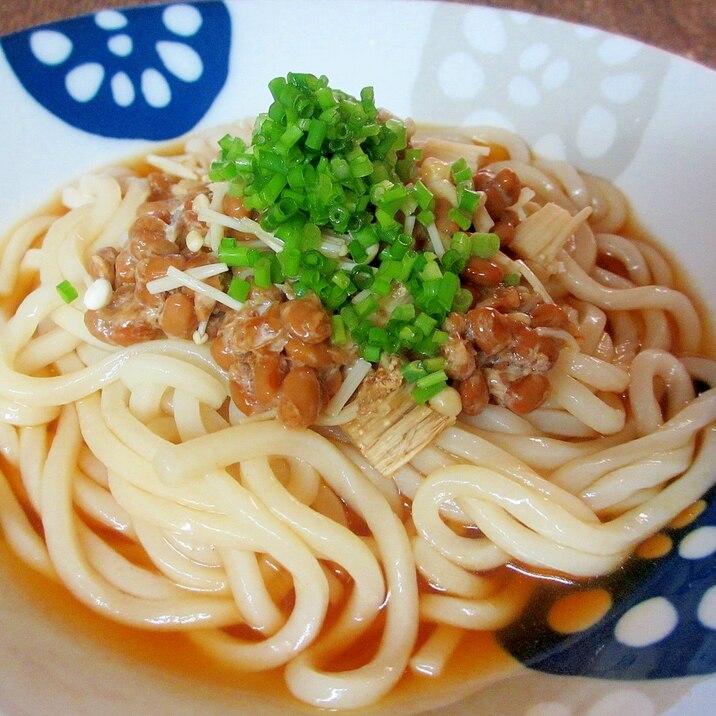 えのきラー油納豆の冷やしうどん